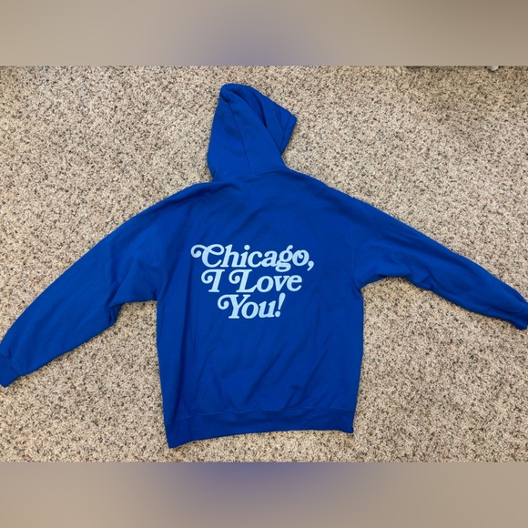 Chicago I Love You Hoodie in Cobalt Blue - Picture 4 of 5